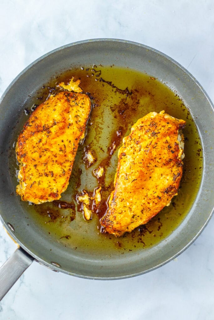 Saucy Garlic Herb Chicken Process Photo