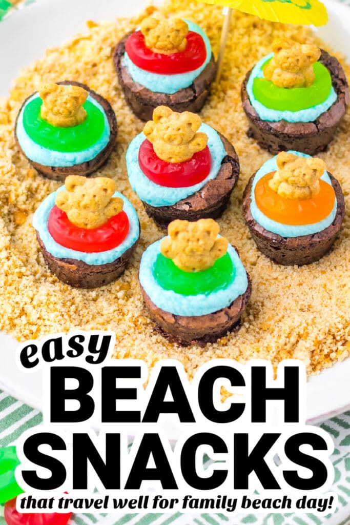 beach snacks - Mini Beach Brownie Cups