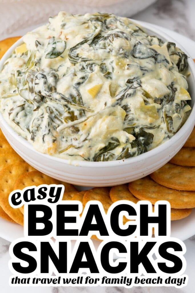 beach snacks - Slow Cooker Spinach Artichoke Dip