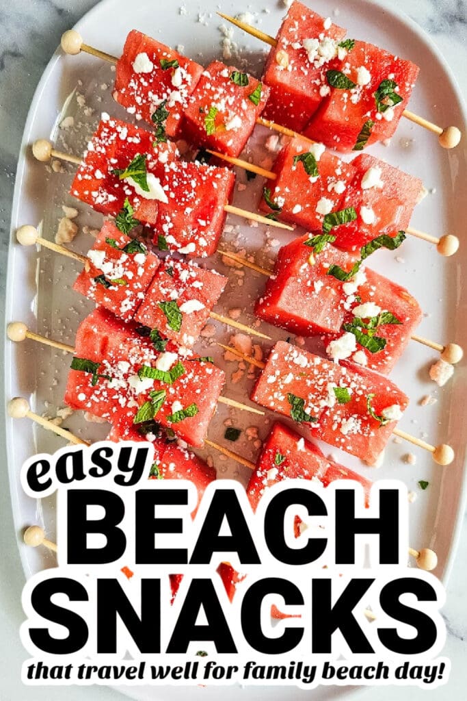 beach snacks - Watermelon Feta Skewers