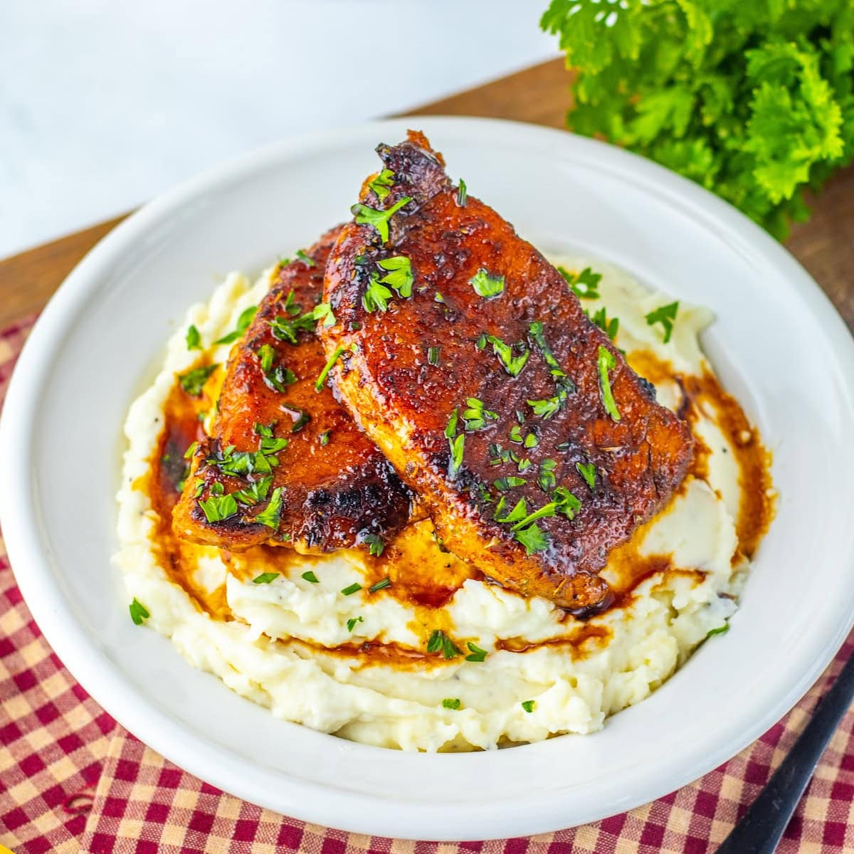 brown sugar glazed pork chops featured image