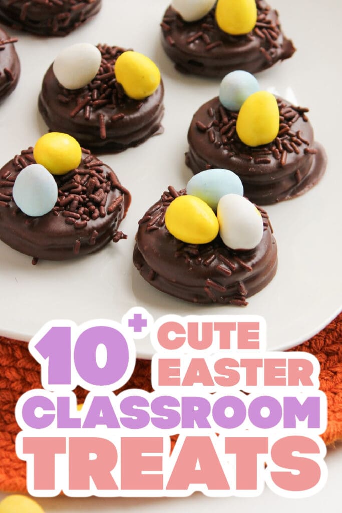 easter classroom treats - Chocolate Covered Oreo Easter Nests
