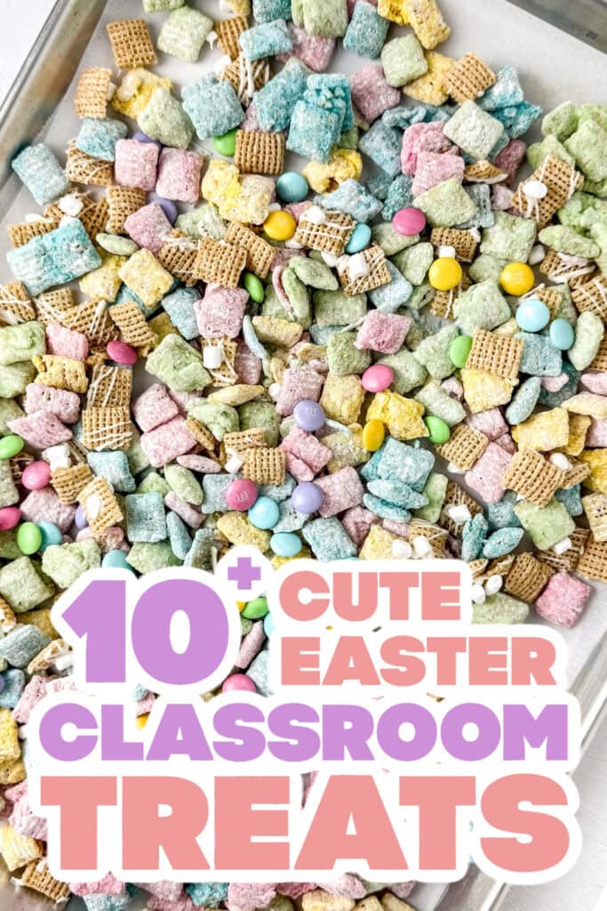 easter classroom treats - Spring Pastel Muddy Buddies Snack Mix