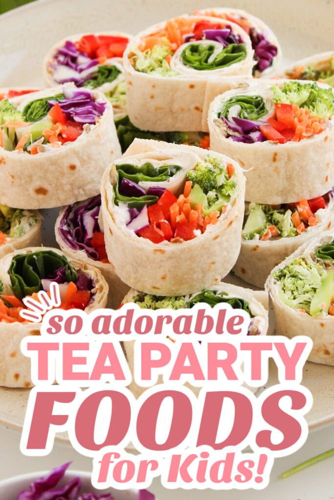 kids tea party foods - Rainbow Veggie Pinwheels