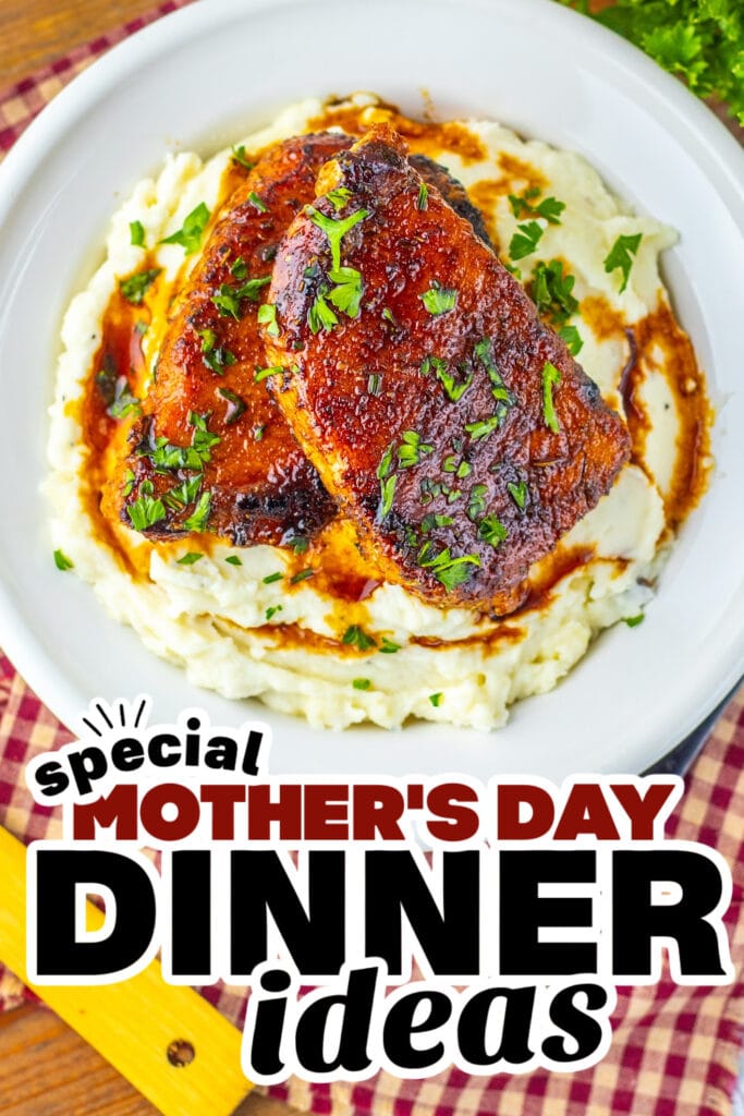 mother's day dinner ideas - Brown Sugar Glazed Pork Chops