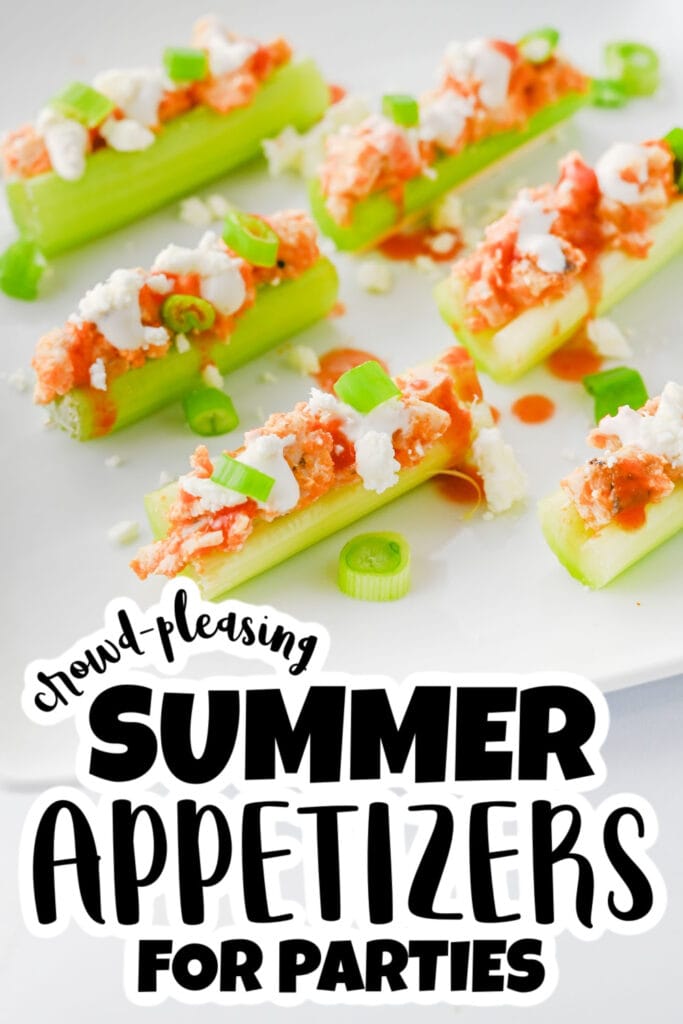 summer appetizers - Buffalo Chicken Stuffed Celery