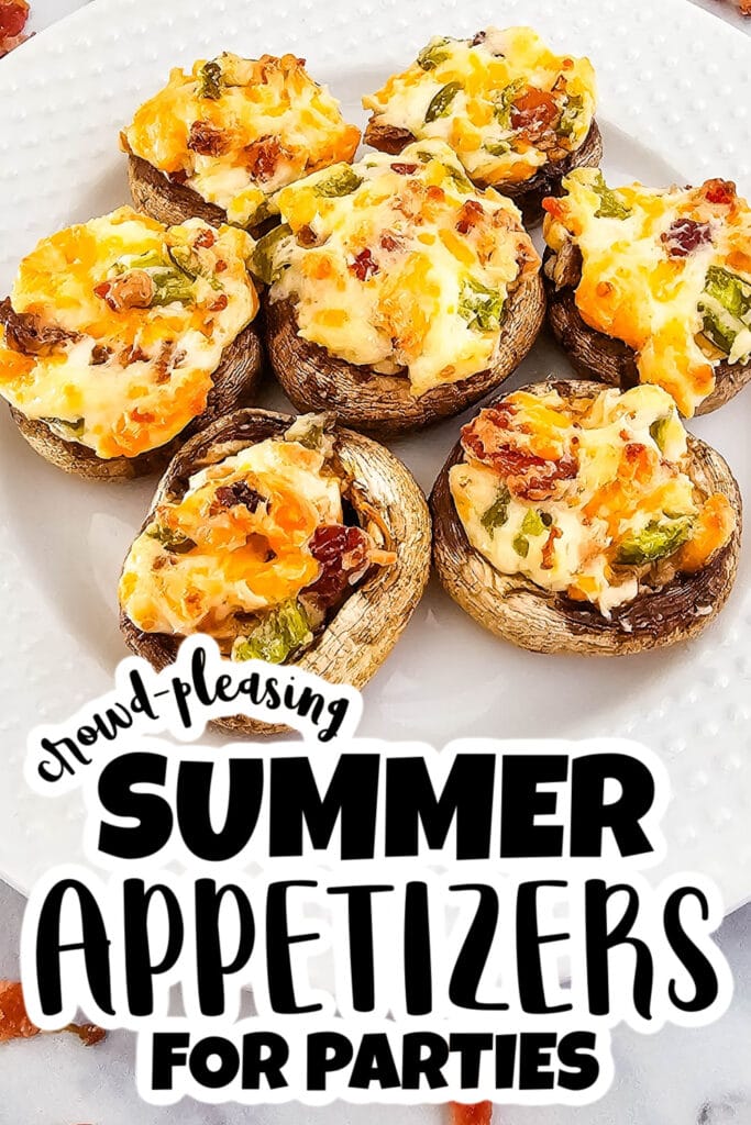 summer appetizers - Jalapeño Popper Stuffed Mushrooms