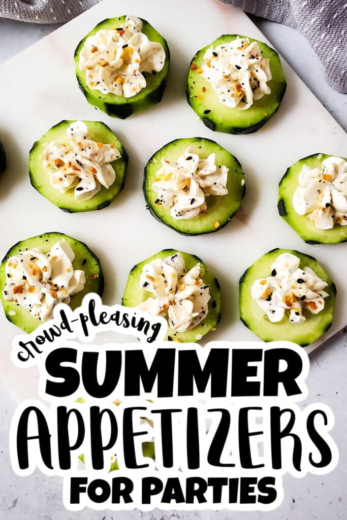 summer appetizers - Keto Everything Bagel Cucumber Bites