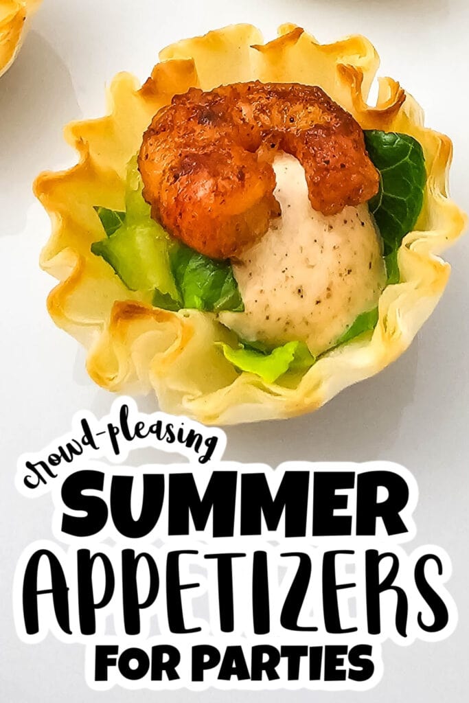 summer appetizers - chili lime shrimp phyllo cups