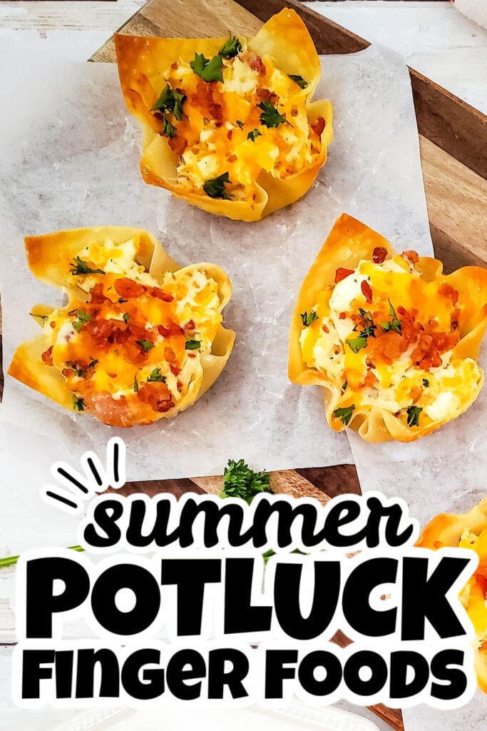 ssummer potluck finger food - Cheesy Ranch Chicken Wonton Cups