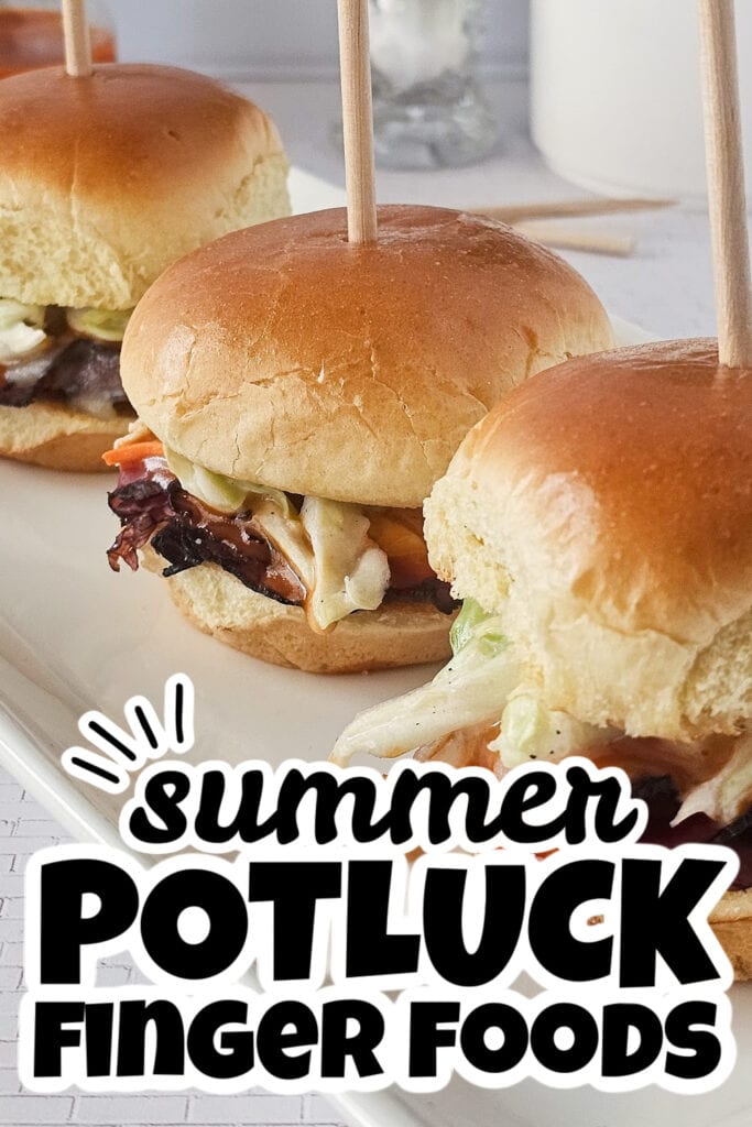 summer potluck finger food - Pastrami Slaw Sliders