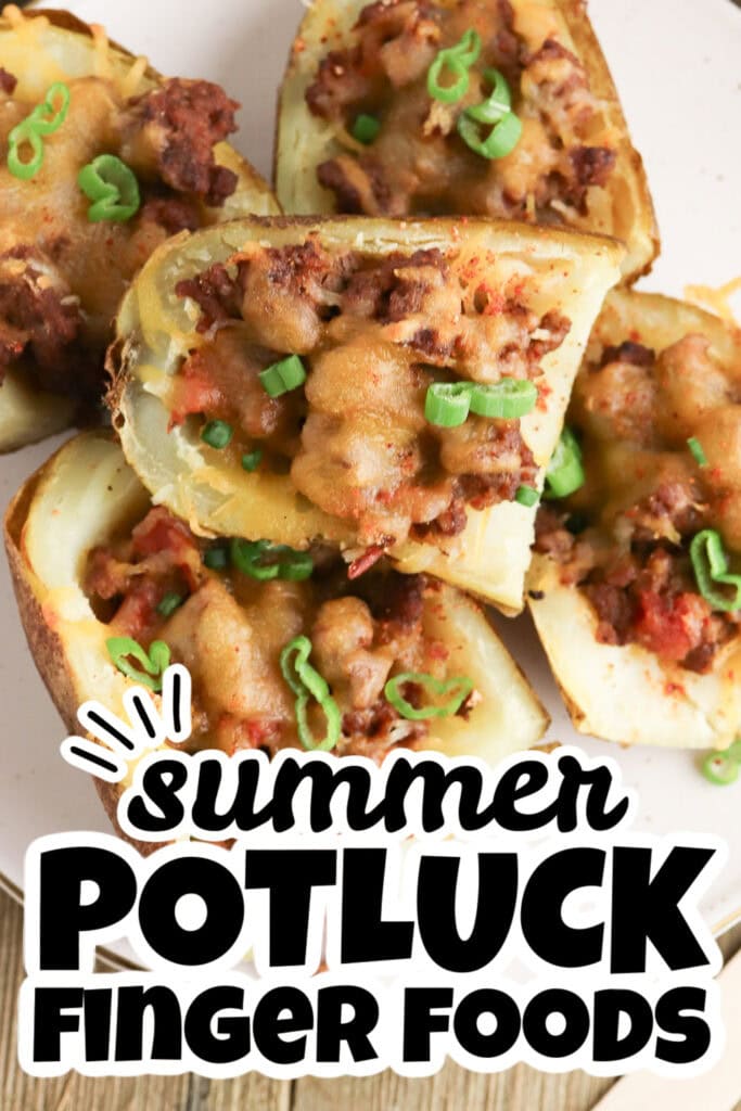 summer potluck finger food - Potato Skin Tacos