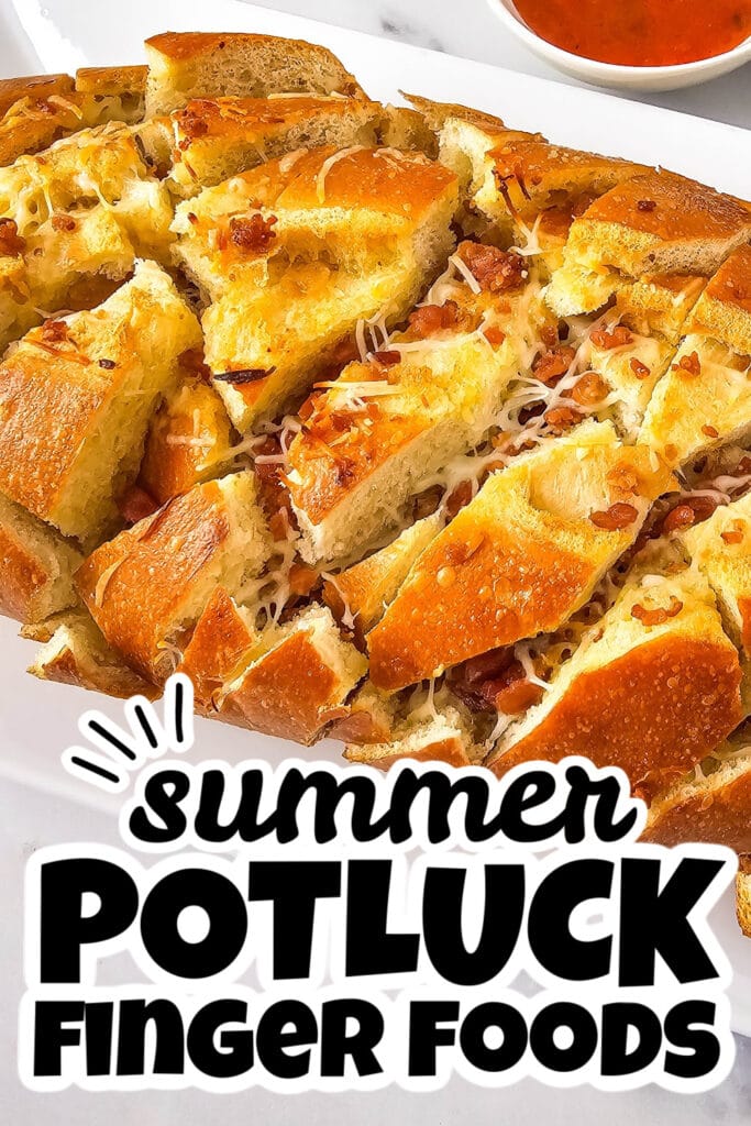 summer potluck finger food - Pull-Apart Bacon and Cheese Bread