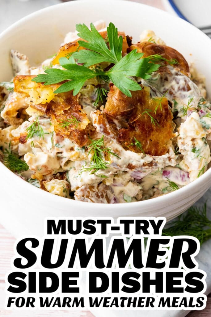summer side dishes - Smashed Potato Salad