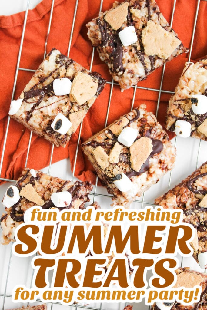 summer treats - Chewy, Chocolatey S’mores Rice Krispie Bars