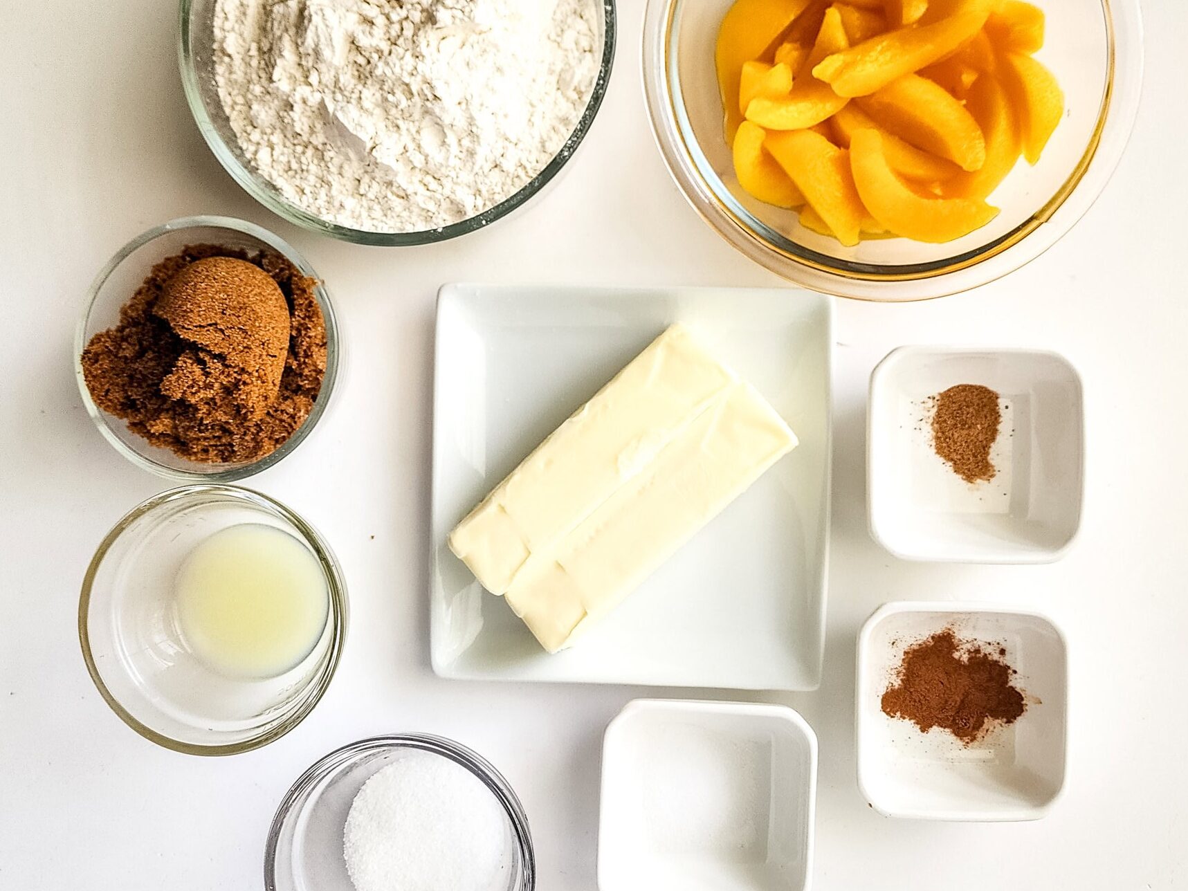 brown butter peach bars ingredients