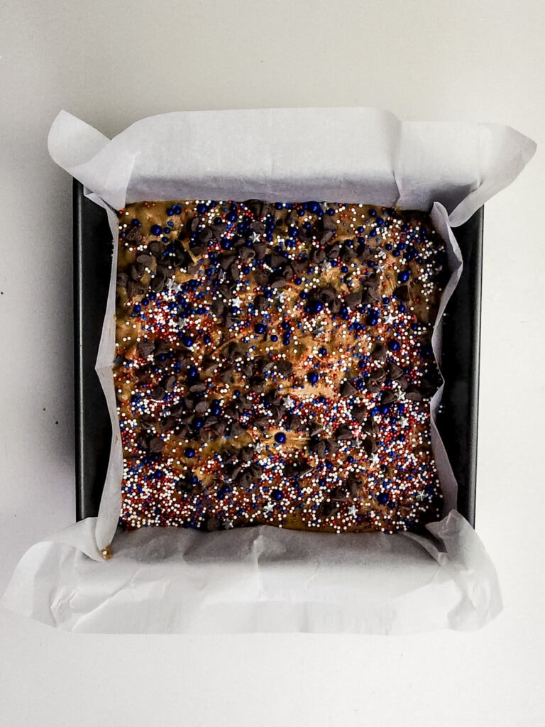 4th of July Cookie Bars Process Photo