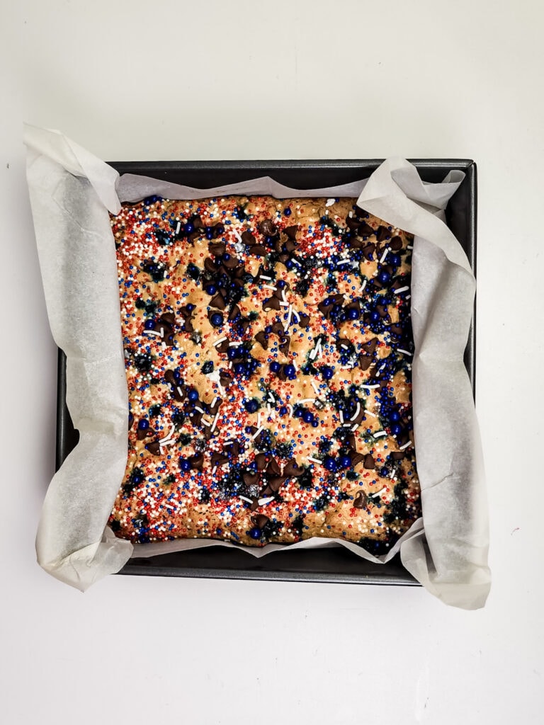 4th of July Cookie Bars Process Photo