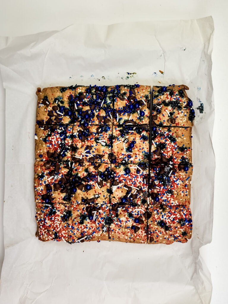 4th of July Cookie Bars Process Photo