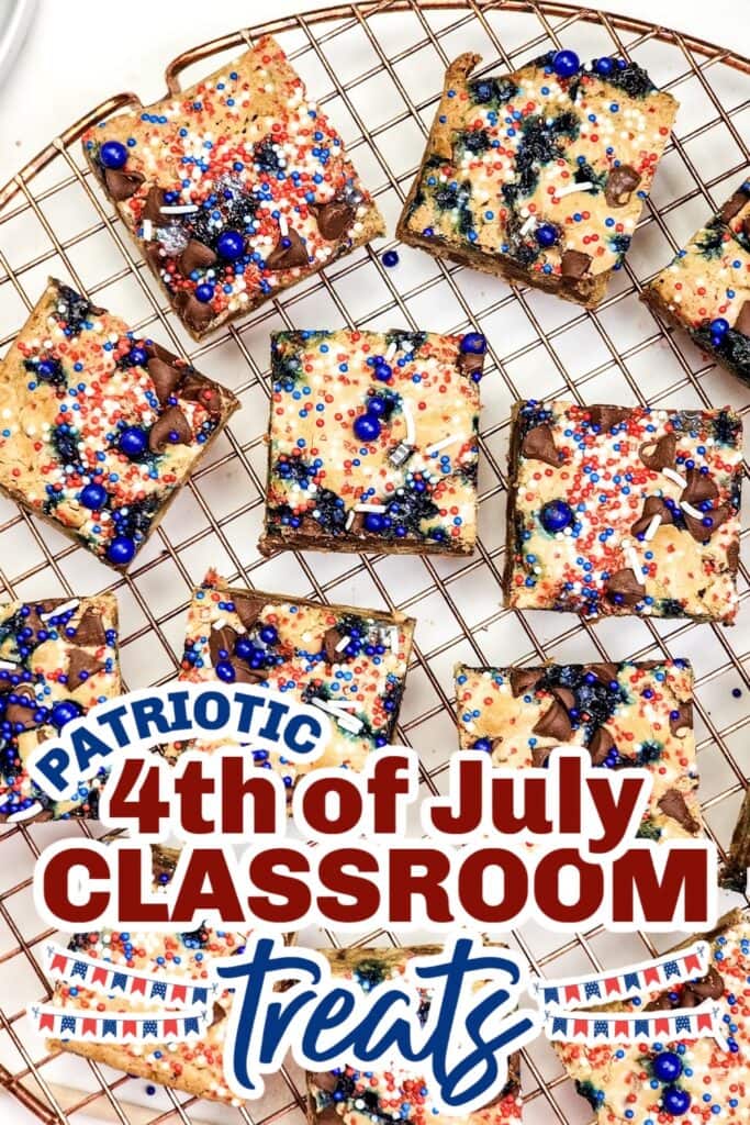 4th of July Classroom Treats - 4th of July Cookie Bars