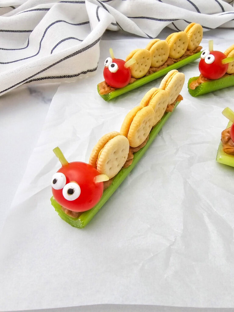 Celery Caterpillar Snacks Process Photo