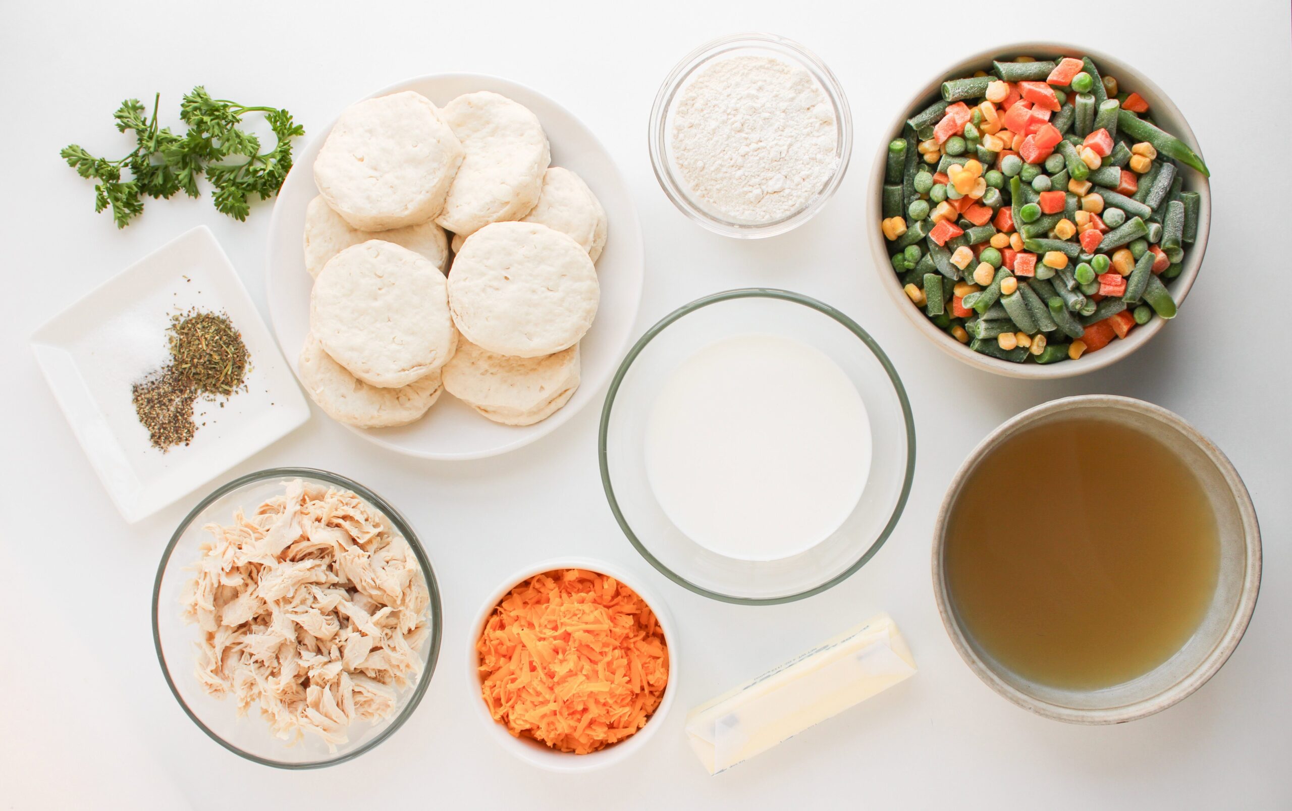 Chicken Pot Pie over Biscuits Process Photo