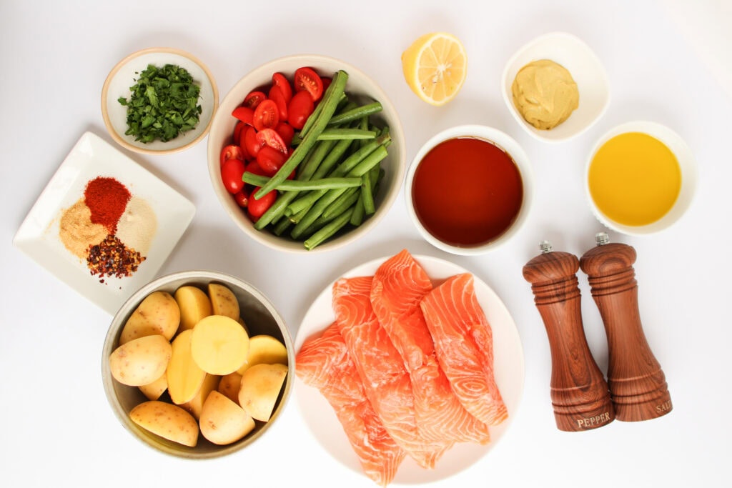 Maple Glazed Sheet Pan Salmon Process Photo