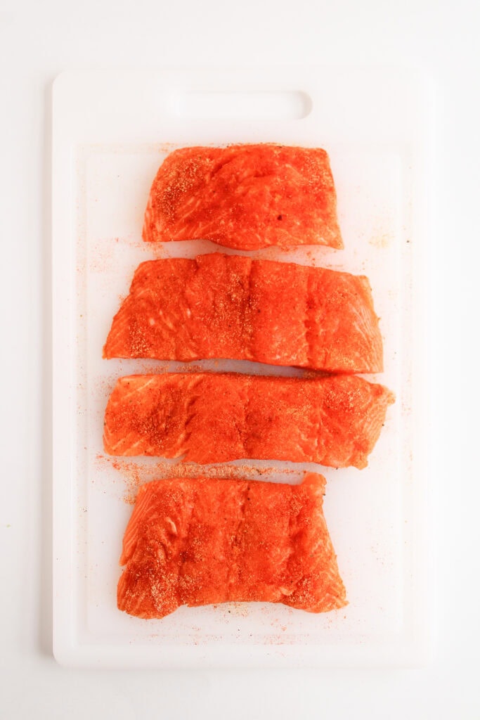 Maple Glazed Sheet Pan Salmon Process Photo