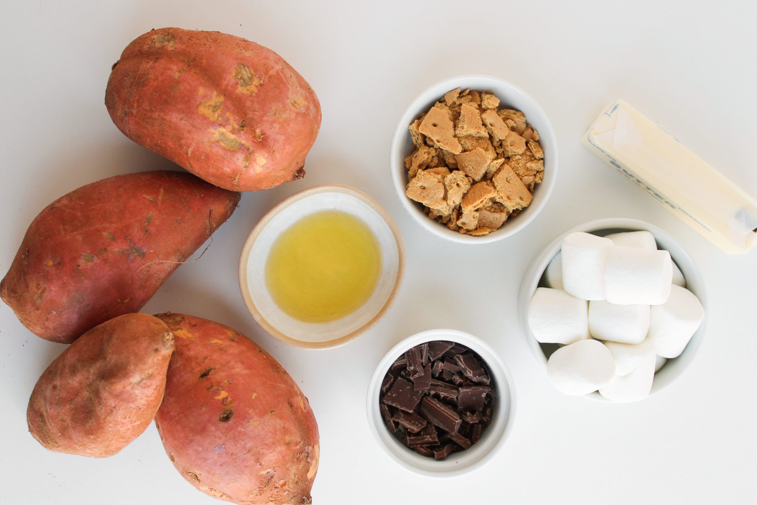 S’mores Stuffed Sweet Potatoes Process Photo