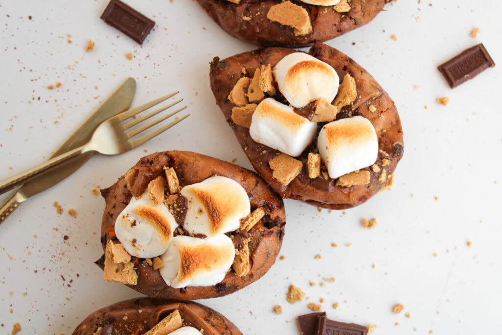 S’mores Stuffed Sweet Potatoes