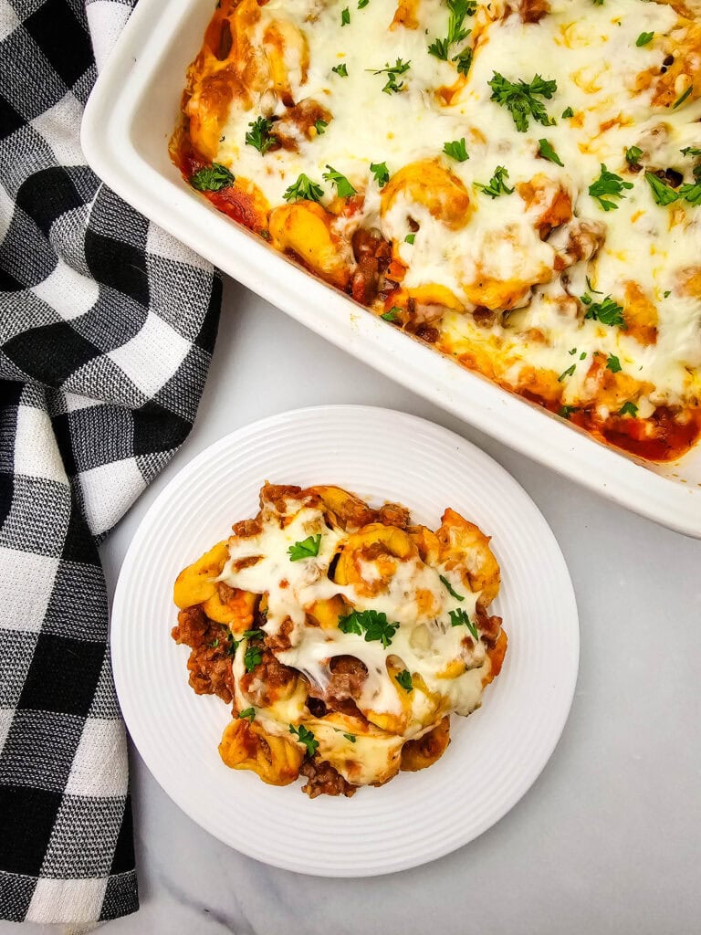 Italian Sausage Tortellini Casserole Process Photo