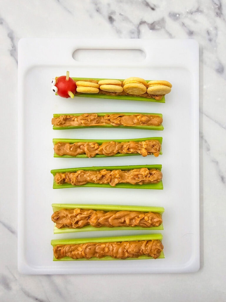Celery Caterpillar Snacks Process Photo