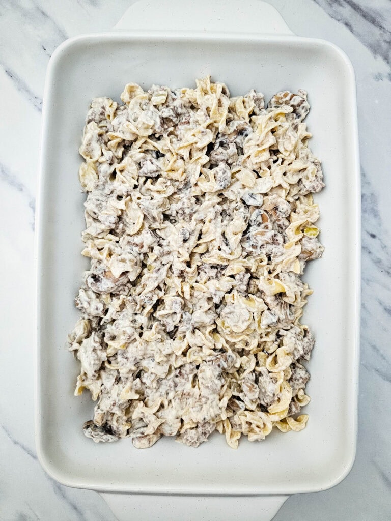 Beef Stroganoff Casserole Process Photo