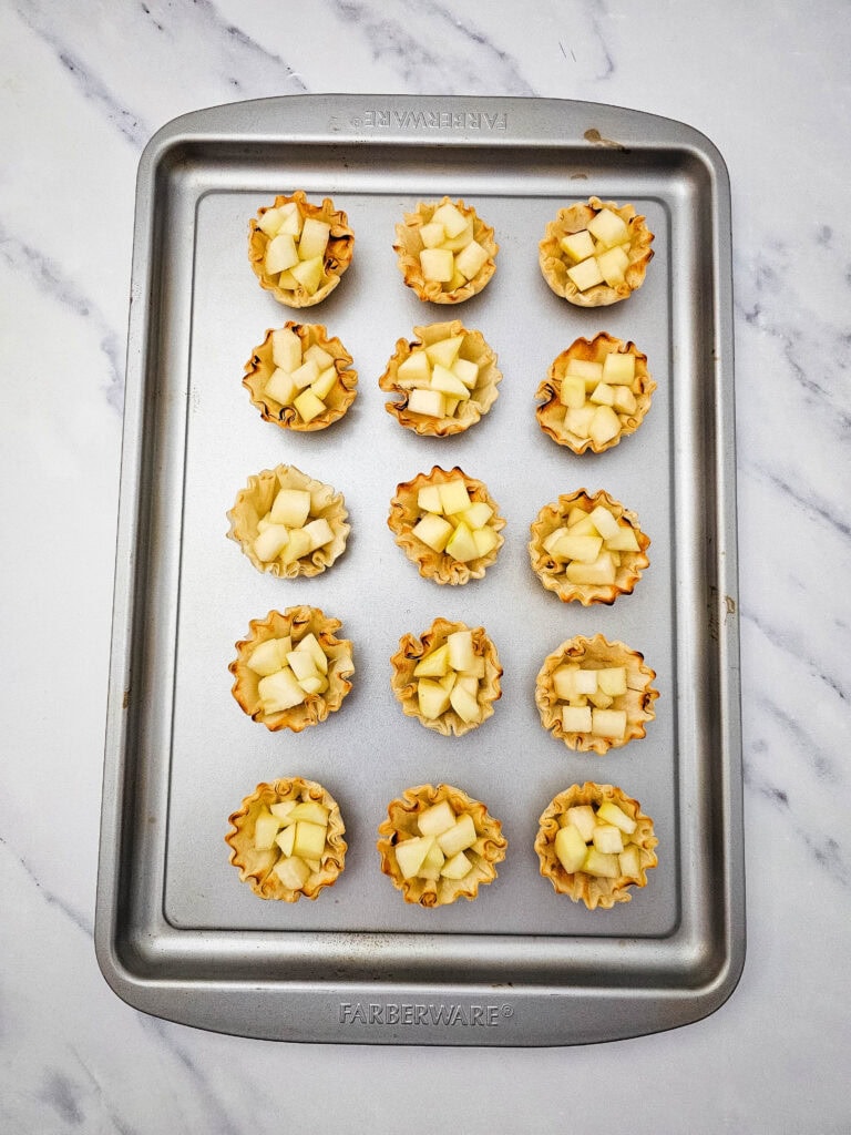 Blue Cheese and Pear Phyllo Bites Process Photo