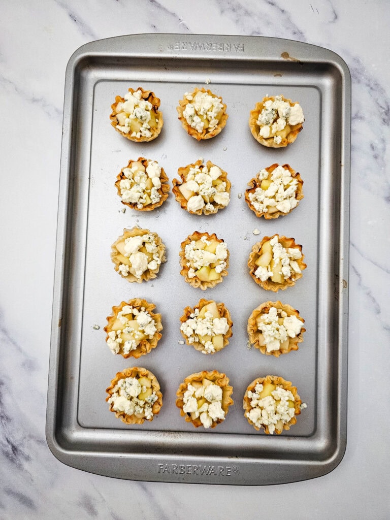 Blue Cheese and Pear Phyllo Bites Process Photo