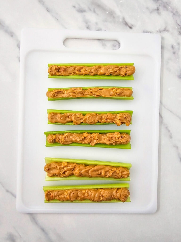 Celery Caterpillar Snacks Process Photo