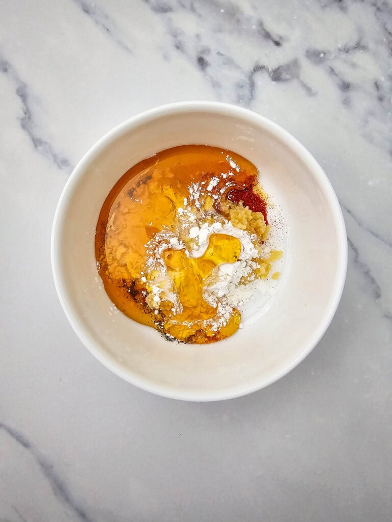 Sheet Pan Honey Garlic Chicken and Veggies Process Photo