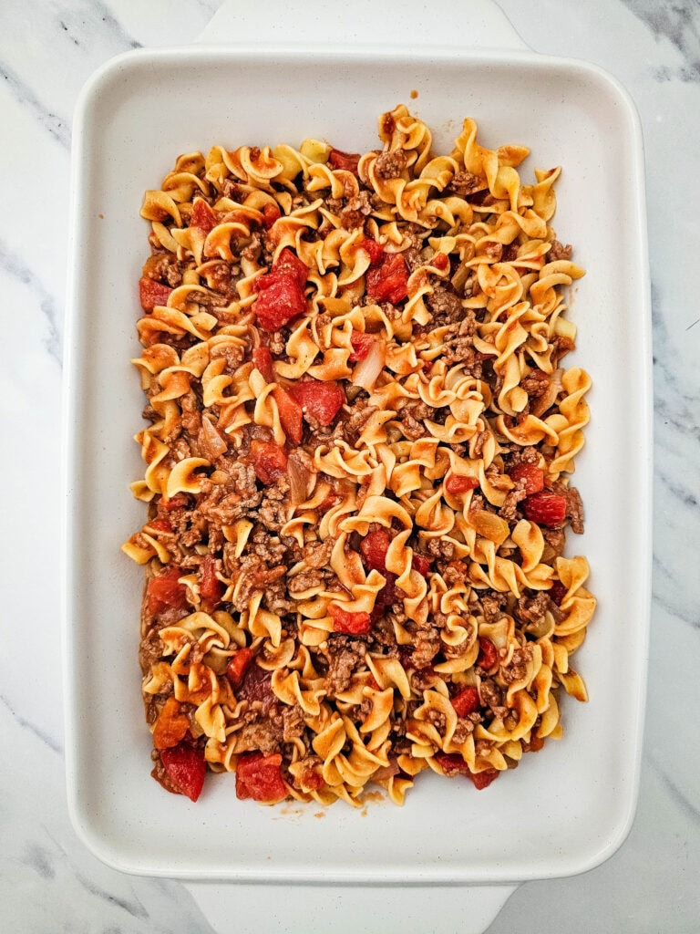 Beef Noodle Casserole Process Photo
