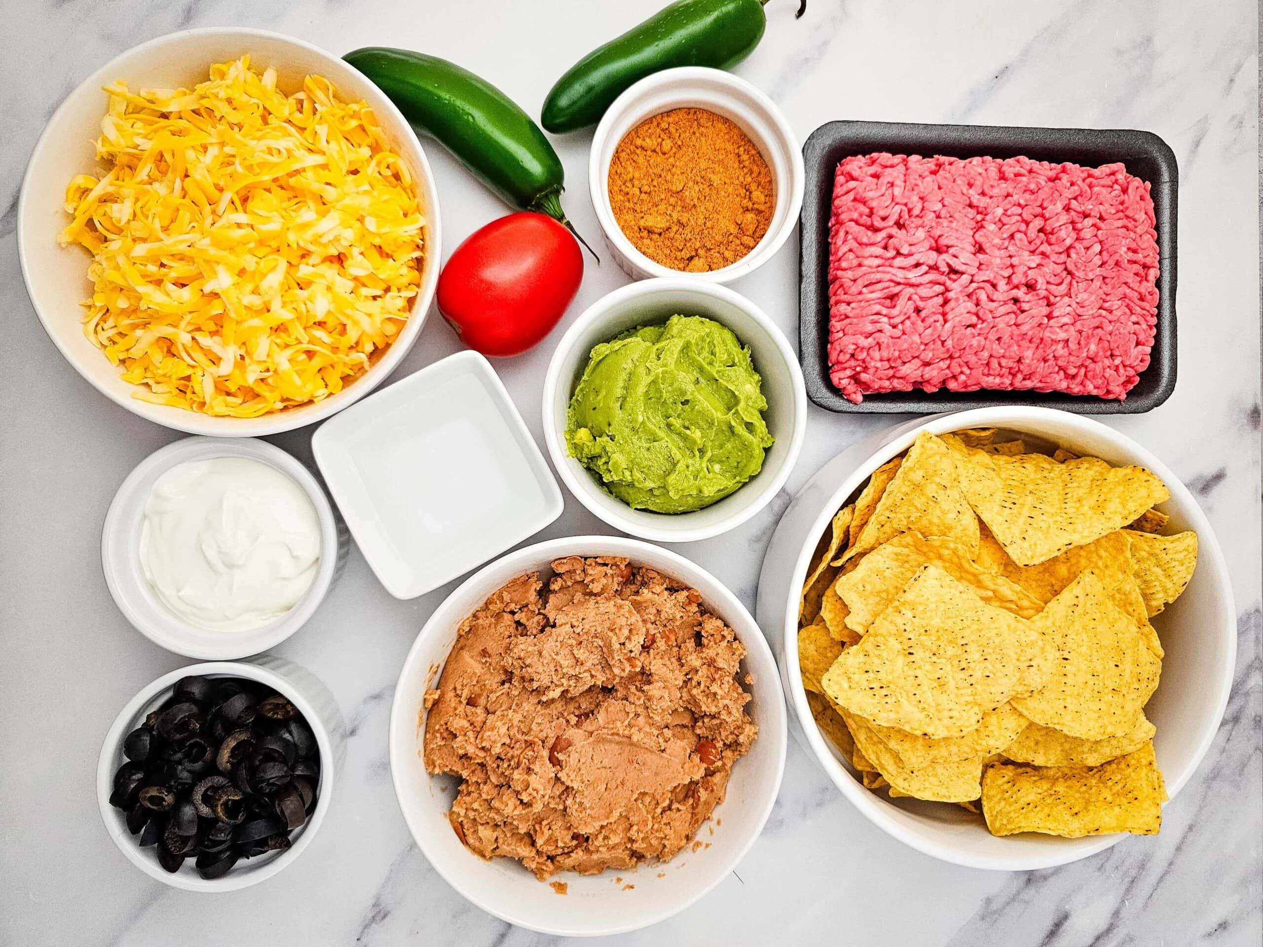 Sheet Pan Ground Beef Nachos Process Photo