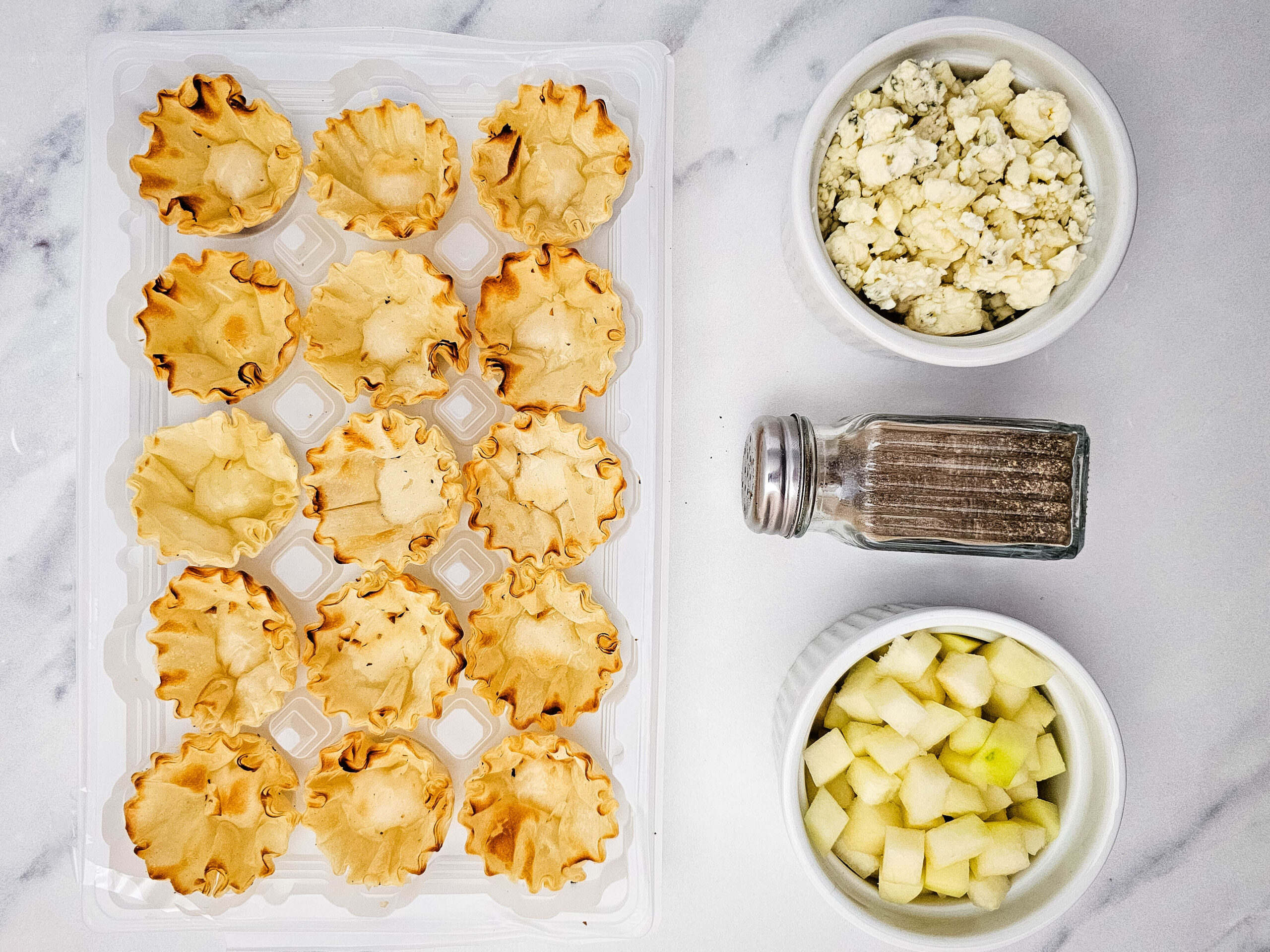 Blue Cheese and Pear Phyllo Bites Process  Photo 