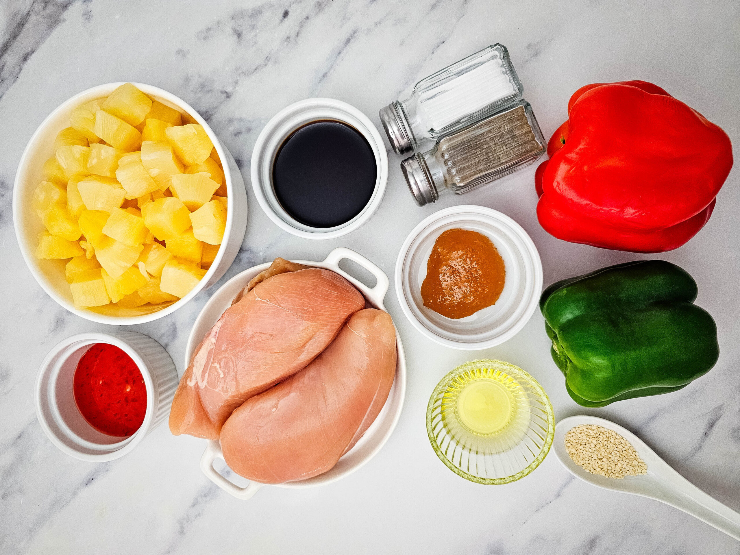 Sheet Pan Pineapple Teriyaki Chicken Process Photo