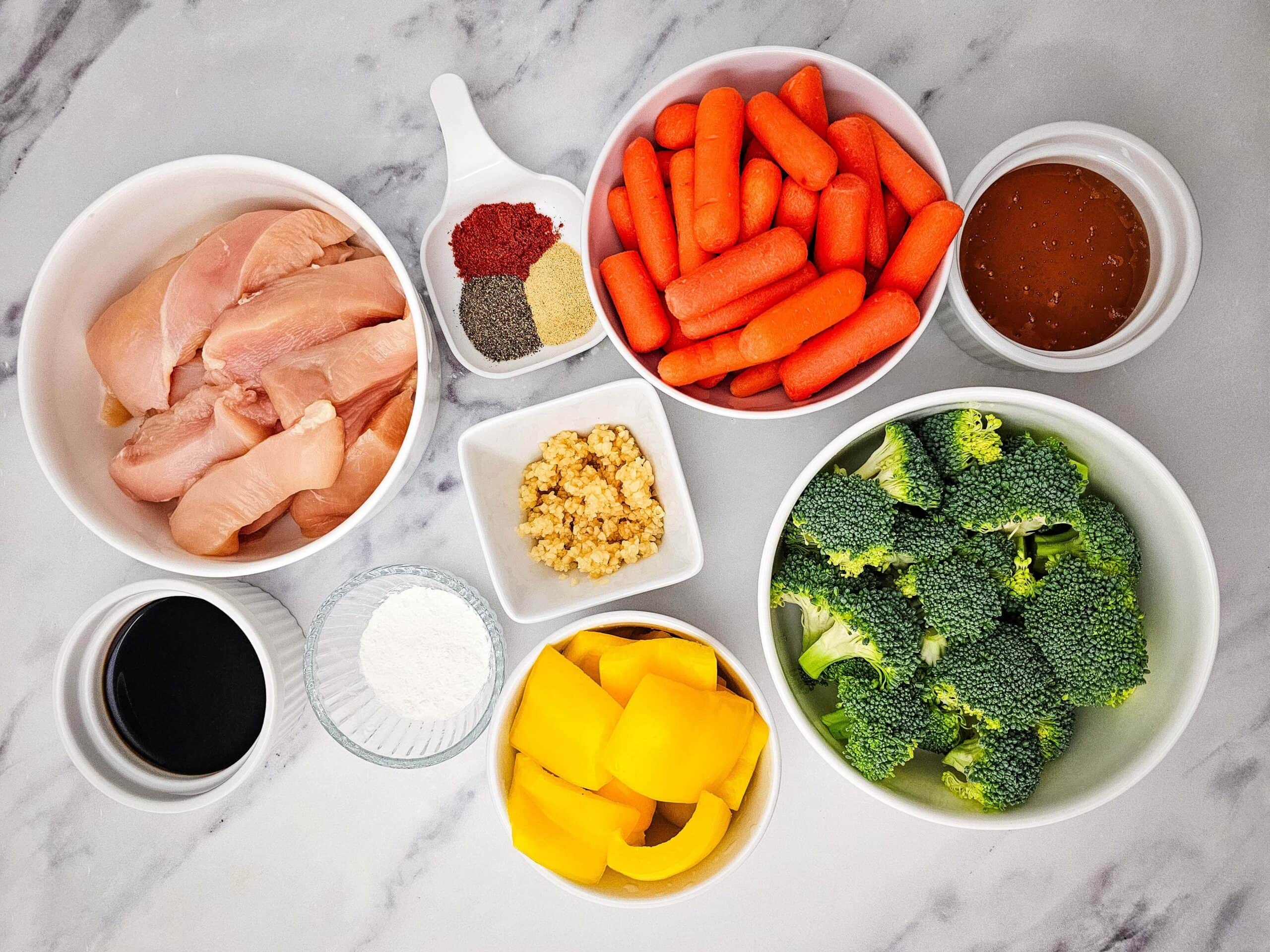 Sheet Pan Honey Garlic Chicken and Veggies Process Photo