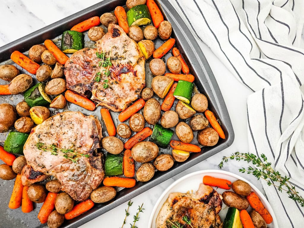 Sheet Pan Honey Glazed Pork Chops