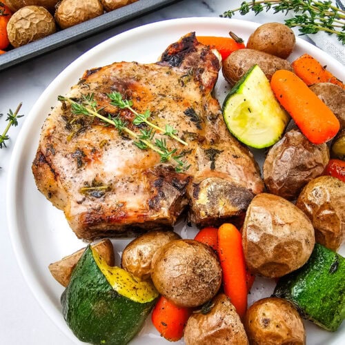 Sheet Pan Honey Glazed Pork Chops