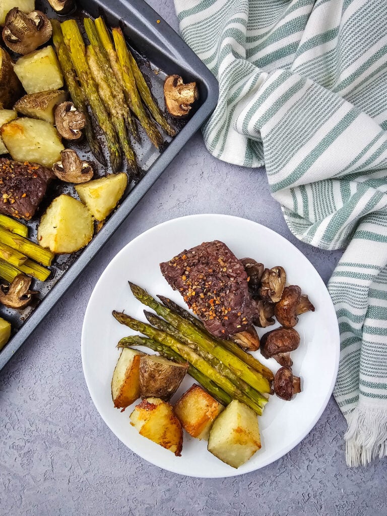 Sheet Pan Steak and Vegetables Process Photo