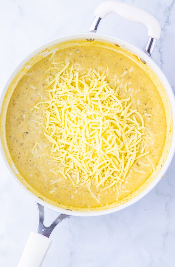 White Chicken Chili Mac and Cheese Process Photo