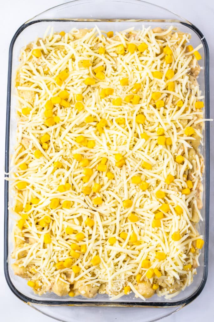 White Chicken Chili Mac And Cheese Process Photo