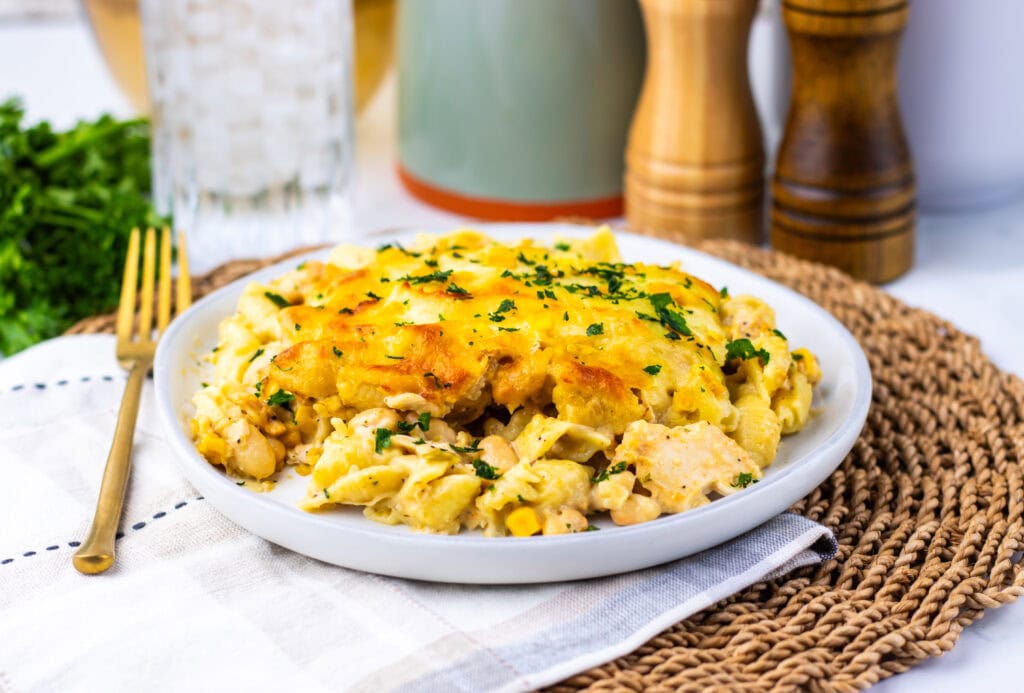 White Chicken Chili Mac and Cheese