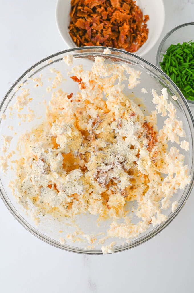 Bacon Ranch Cheese Ball Process Photo 