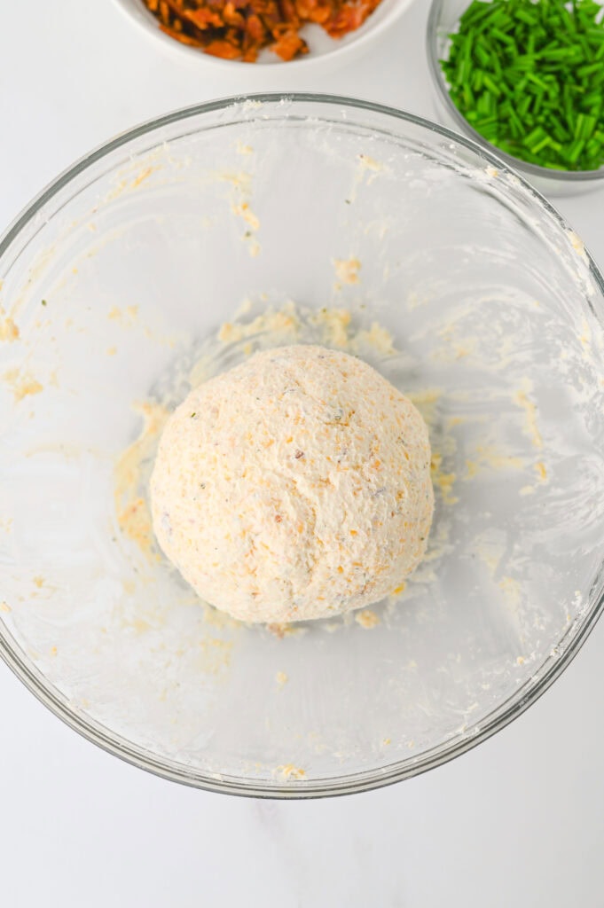 Bacon Ranch Cheese Ball Process Photo 